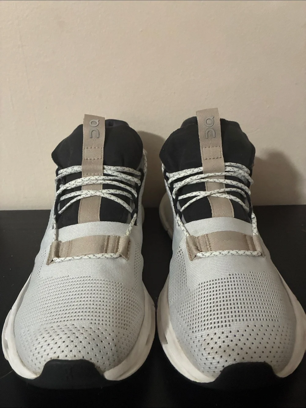 On Cloudnova sneakers in the white and sand colorway women’s size 9W